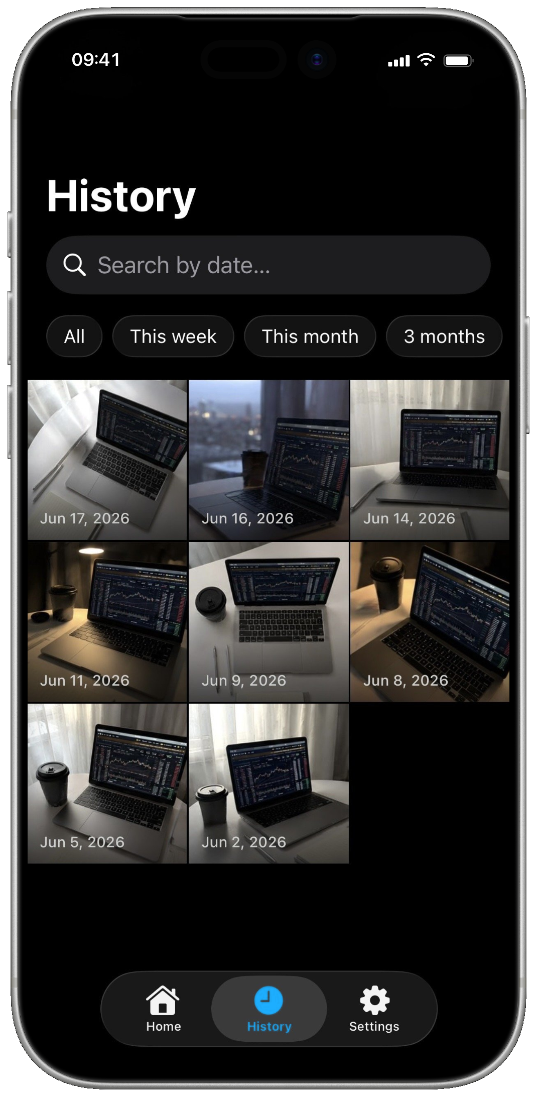 Trading AI history on iPhone