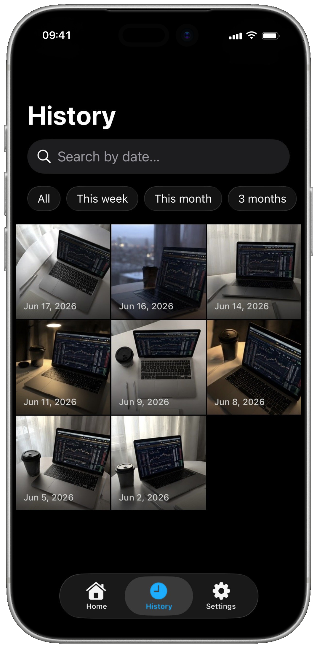 Trading AI history on iPhone