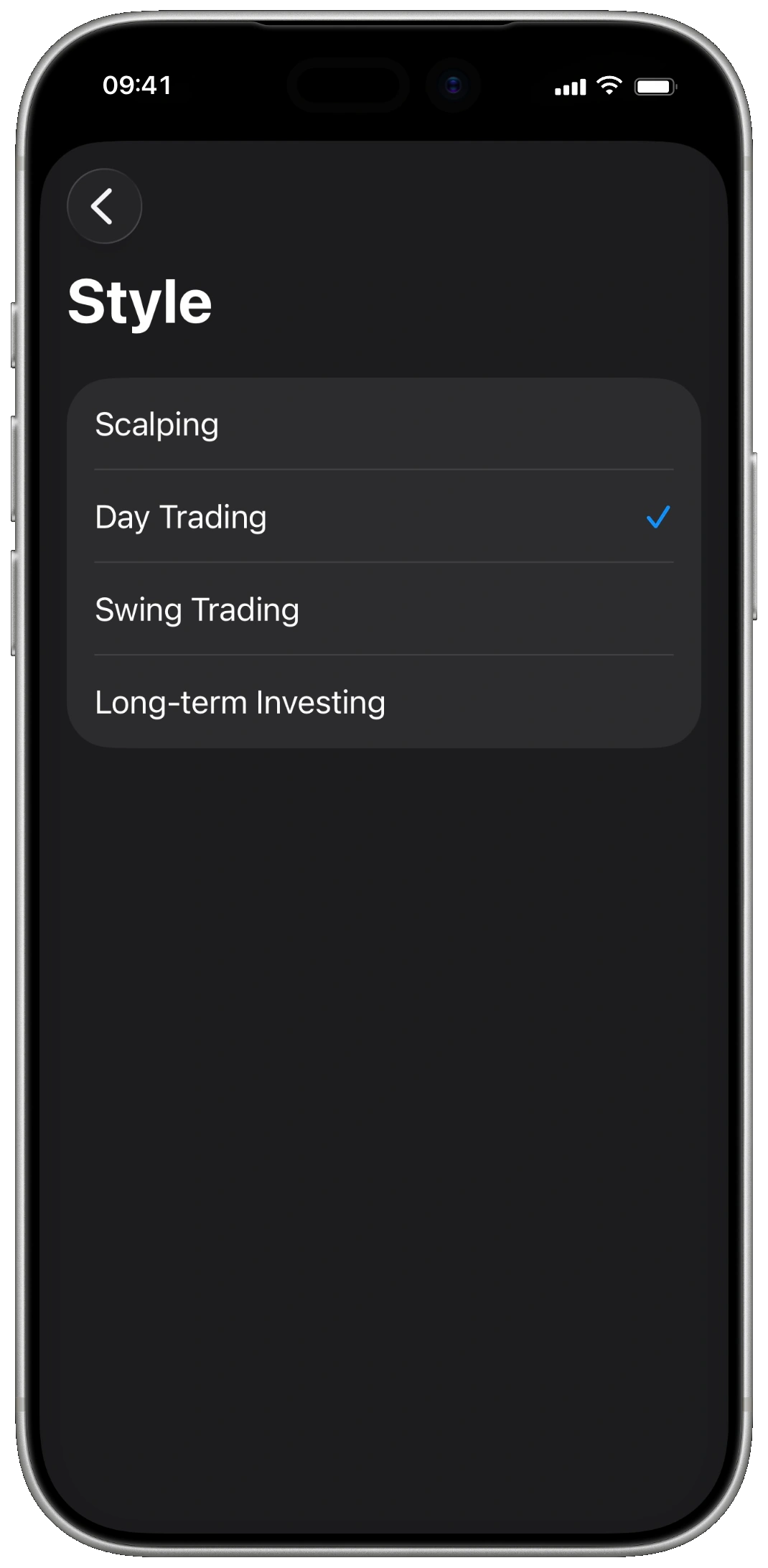 Trading AI trading style on iPhone